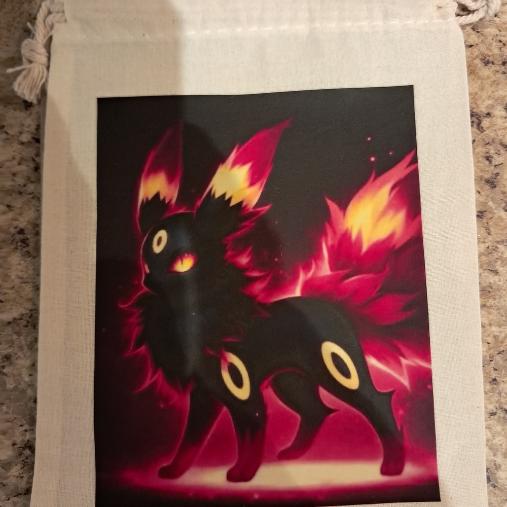 Pokemon Art Print with Fiery Red and Black Design